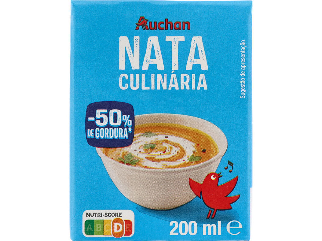 NATAS AUCHAN UHT CULIN&Aacute;RIA LIGHT 200ML