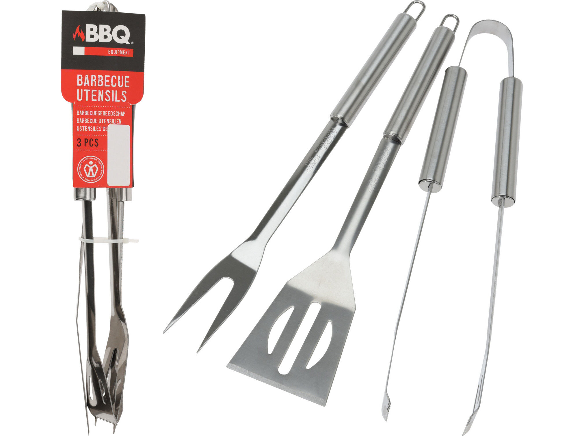 CONJUNTO DE UTENSILIOS BBQ PARA BARBECUE INOX 7X4X36CM image number 1
