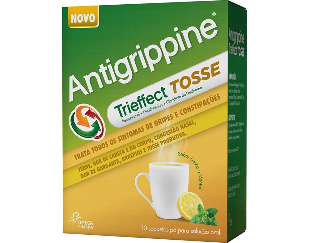 P&Oacute; ANTIGRIPPINE TRIEFFECT SOLU&Ccedil;&Atilde;O ORAL TOSSE SAQUETAS 10UN