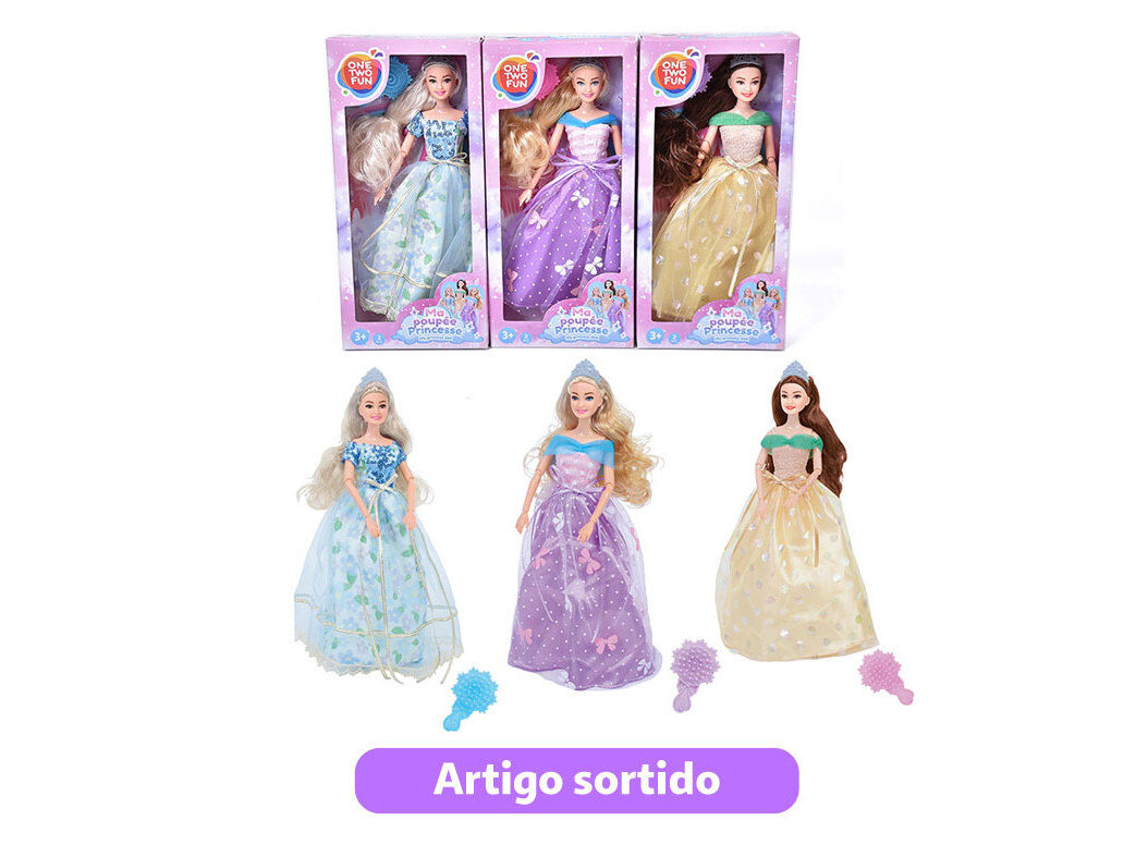 BONECA PRINCESA ONE TWO FUN 29CM MODELOS SORTIDOS