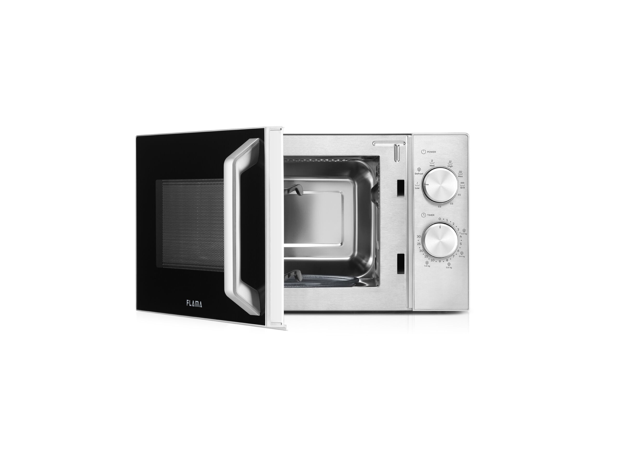 MICRO-ONDAS COM GRILL FLAMA 1815FL INOX 20L image number 2