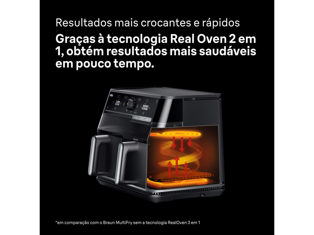 FRITADEIRA SEM &Oacute;LEO BRAUN TWINCOOK 5 TD5073IBK DUAL ZONE 10L image number 3