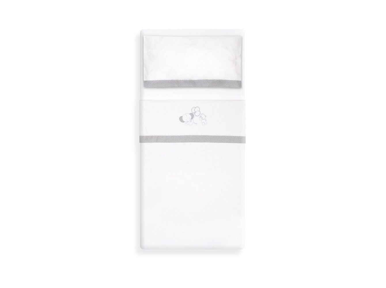 CONJUNTO DE LEN&Ccedil;OIS CAMA INTERBABY FLANELA BRANCO/CINZENTO image number 1