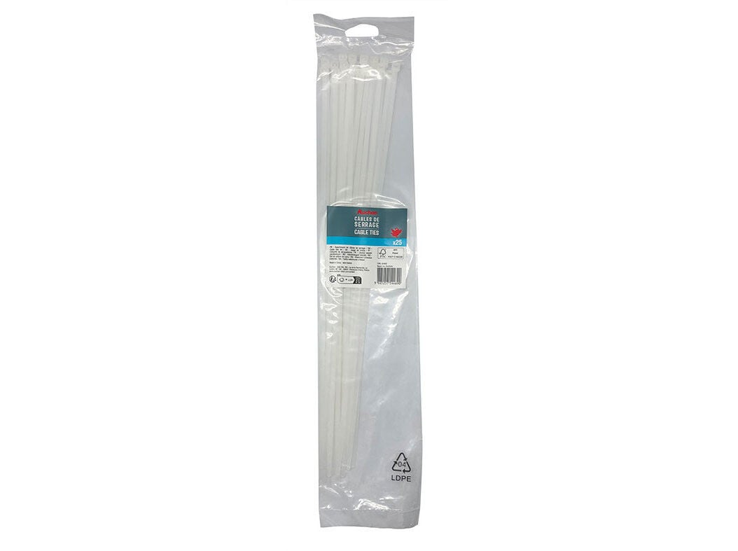 ABRA&Ccedil;ADEIRAS BRANCAS AUCHAN 4.8X400MM 25UN