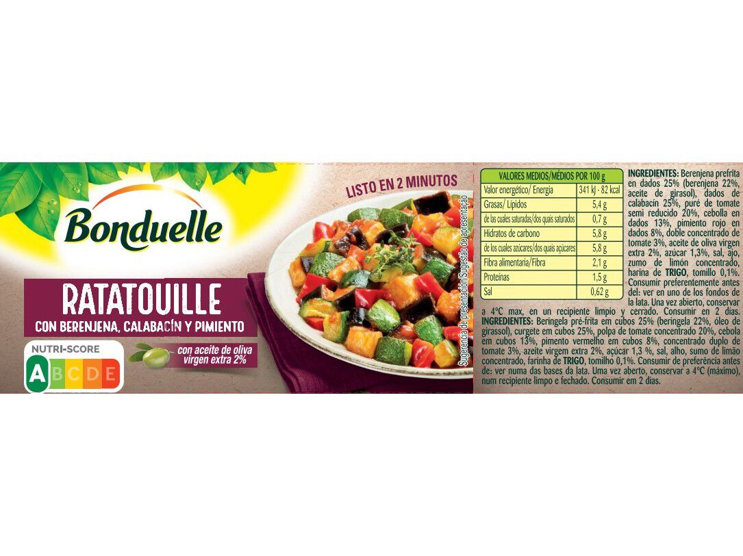 RATATOUILLE BONDUELLE 0.375G image number 1