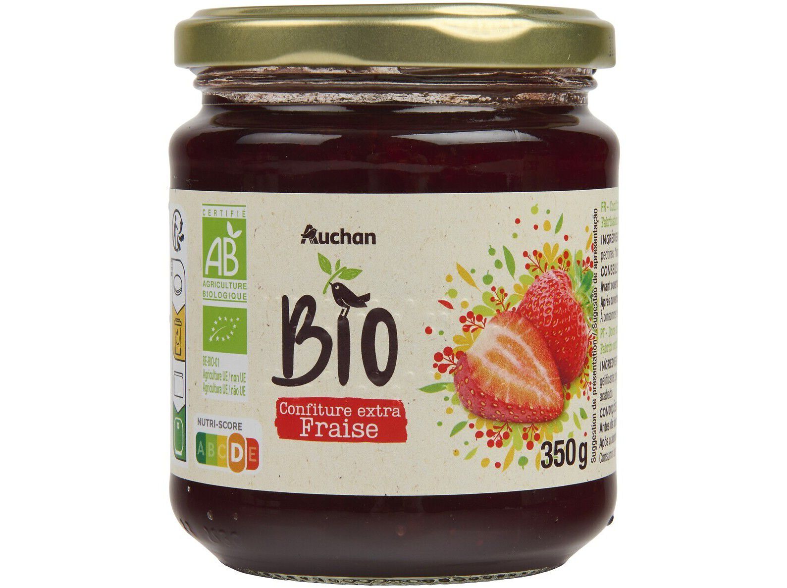 DOCE EXTRA AUCHAN BIO MORANGO 350G