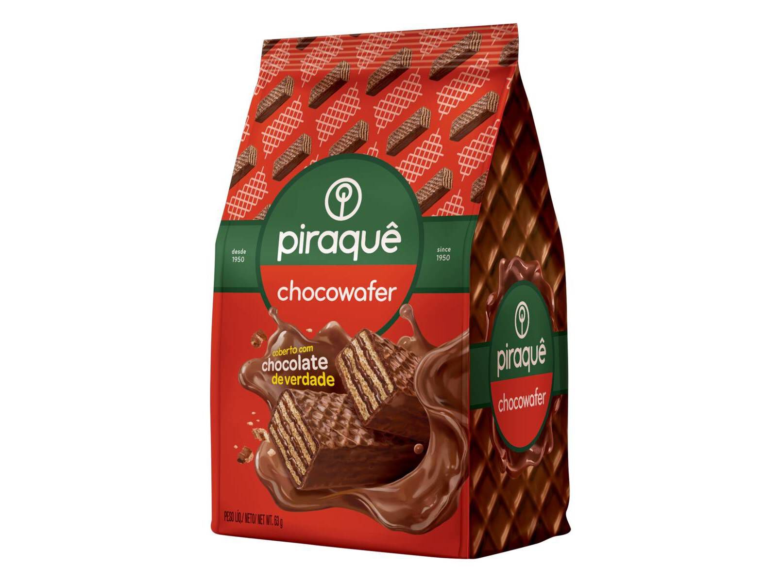 BOLACHAS PIRAQU&Ecirc; CHOCOWAFER 63G image number 1
