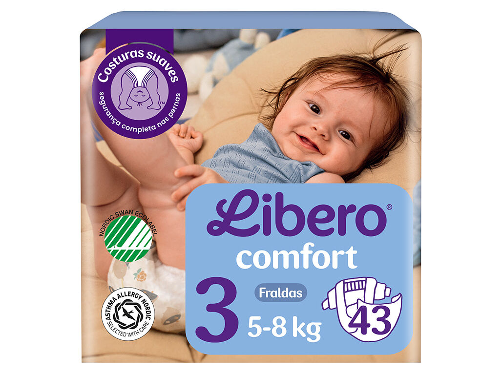 FRALDAS LIBERO COMFORT T3 5-8KG 43 UN