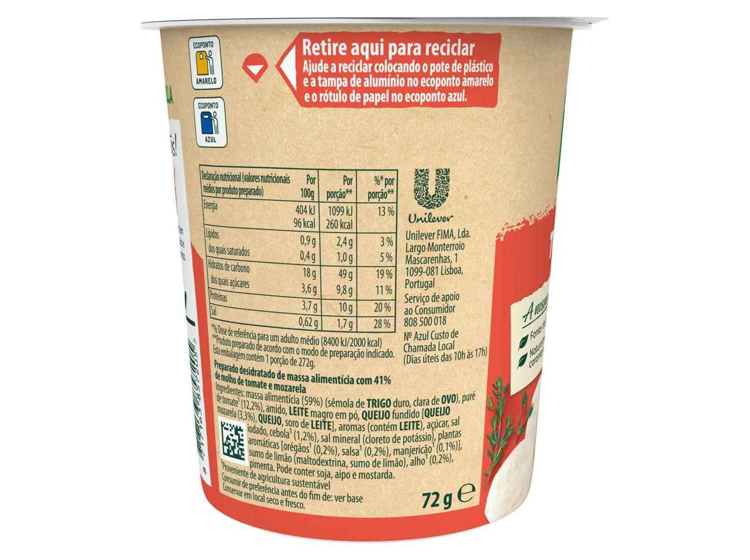 PASTA KNORR POT TOMATE E MOZARELA 72G image number 1