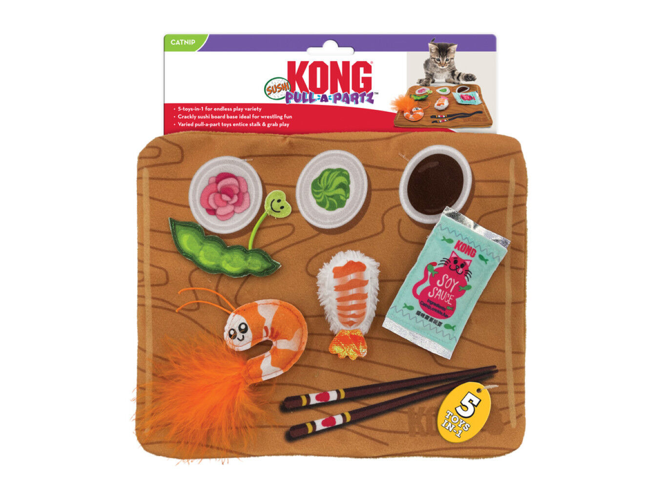 BRINQUEDO PARA GATO KONG PULL-A-PARTZ SUSHI image number 1