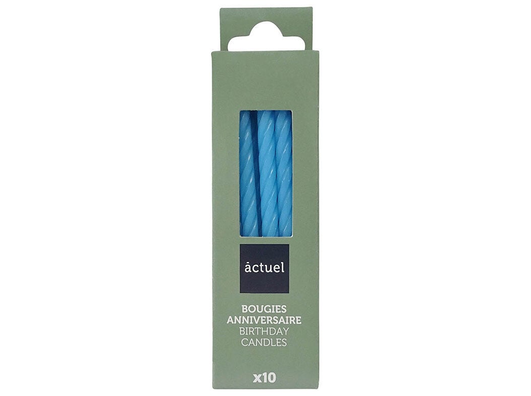 VELAS DE ANIVERS&Aacute;RIO ACTUEL AZUL PACK 10 UNIDADES