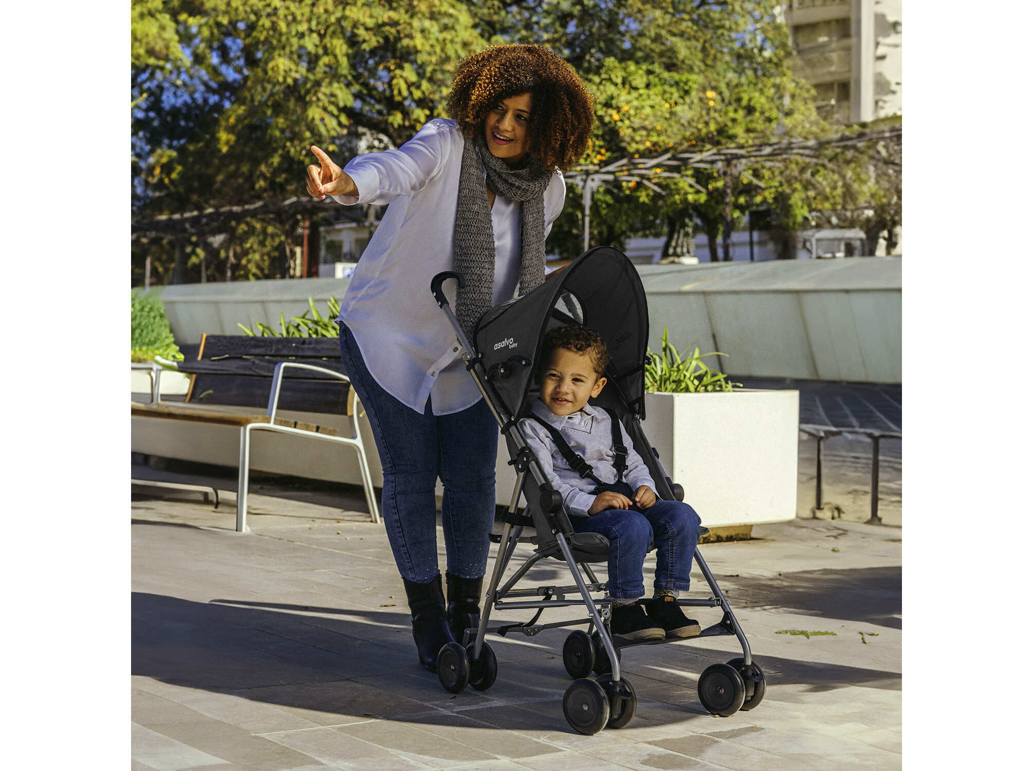 CARRINHO DE BEB&Eacute; ASALVO MOVING PRETO 94X46X66CM image number 4