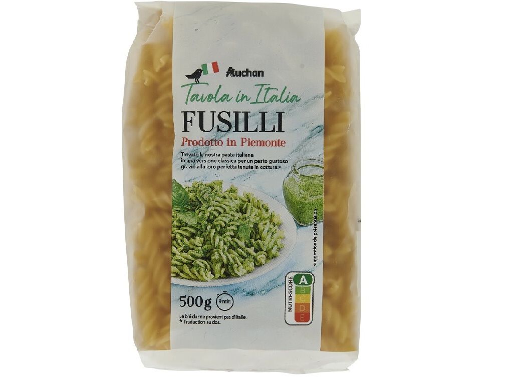 FUSILLI AUCHAN &Agrave; MESA EM IT&Aacute;LIA 500G image number 0