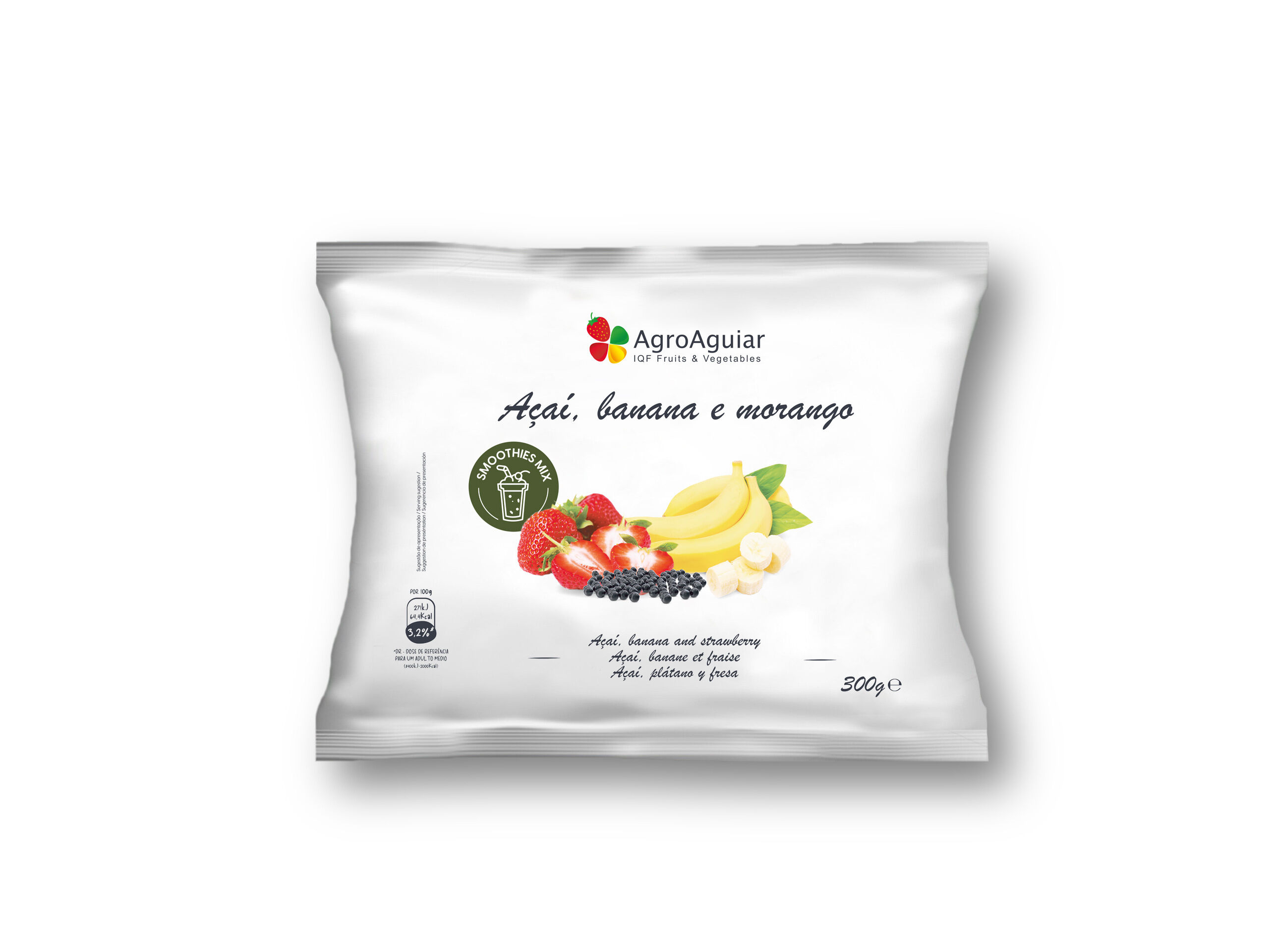 MIX FRUTAS AGROAGUIAR A&Ccedil;AI BANANA MORANGO 300G image number 0