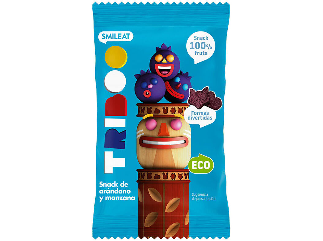 SNACK FRUTA SMILEAT MA&Ccedil;&Atilde; E MIRTILOS BIO 25G image number 0