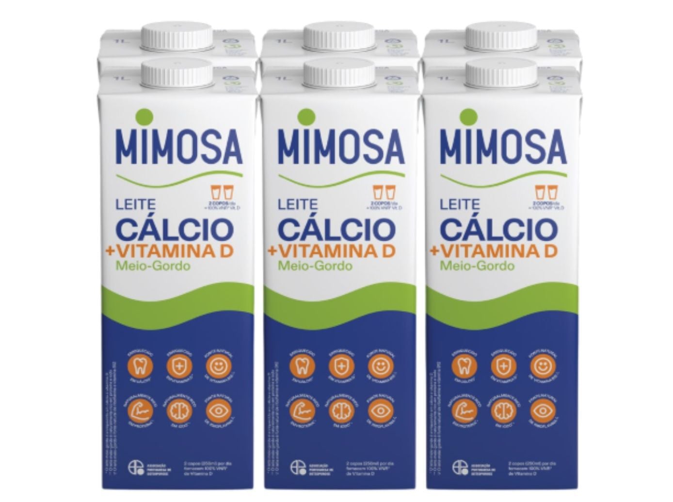 LEITE MIMOSA UHT MEIO GORDO BEM ESPECIAL C&Aacute;LCIO 6X1L image number 1