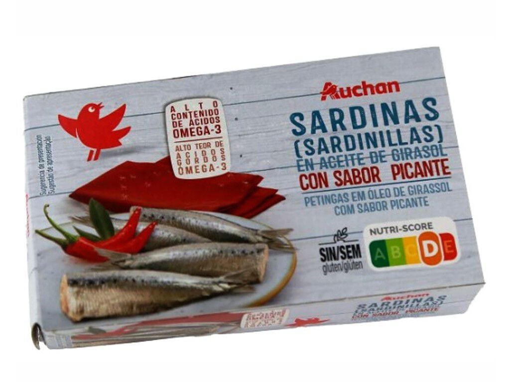 PETINGA AUCHAN EM OLEO GIRASSOL PICANTE 88G image number 0