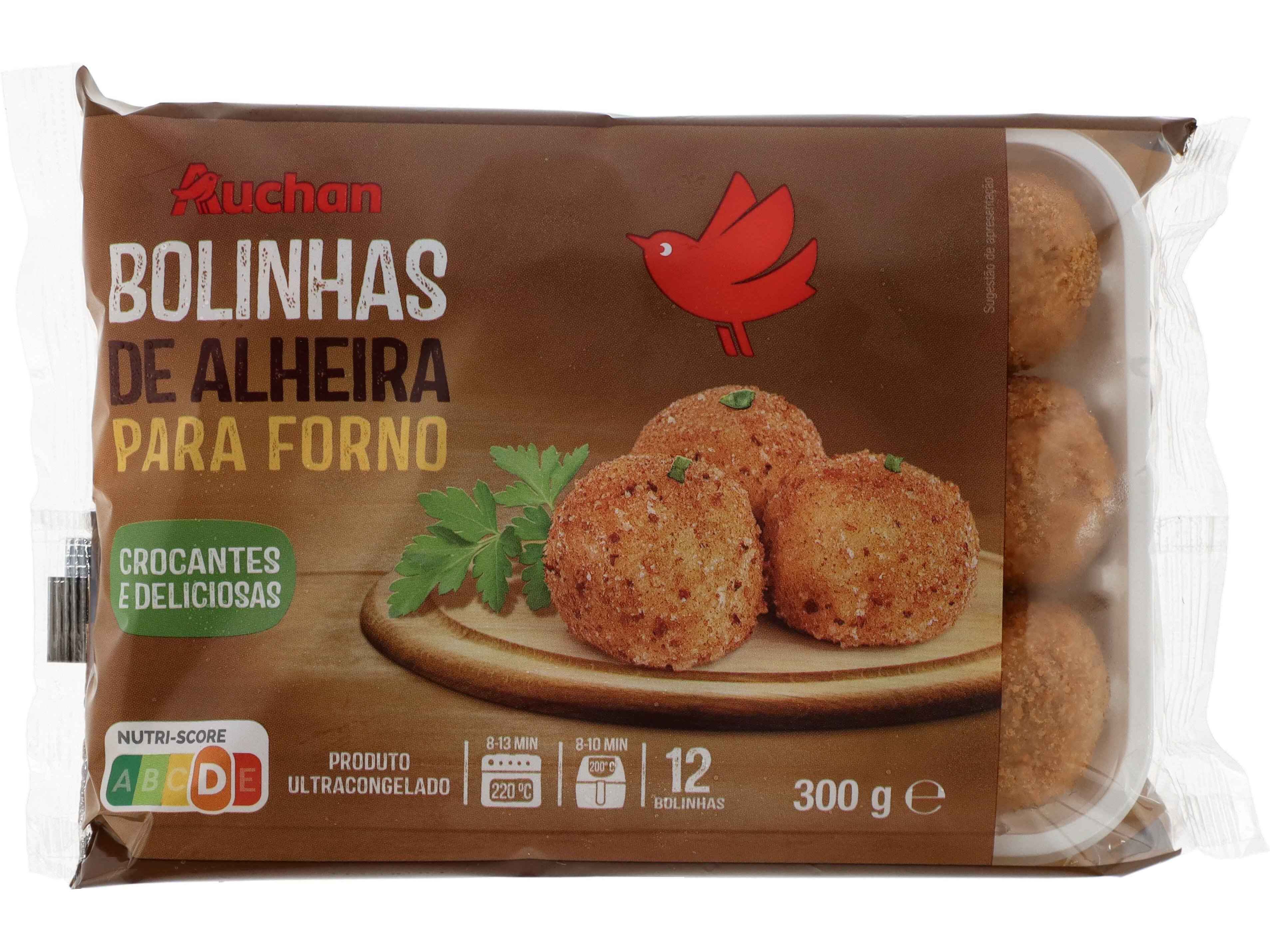 BOLINHAS DE ALHEIRA AUCHAN PARA FORNO E AIR-FRYER 12UN 300G