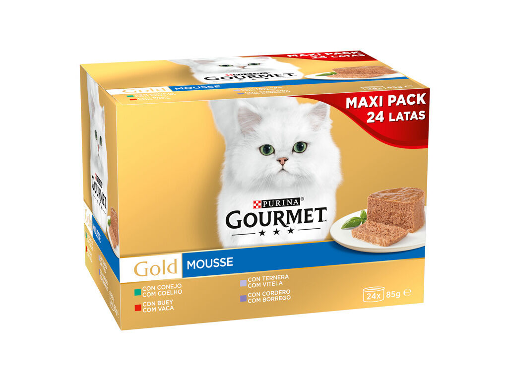 COMIDA H&Uacute;MIDA PARA GATO GOURMET GOLD MOUSSE 24X85G image number 1