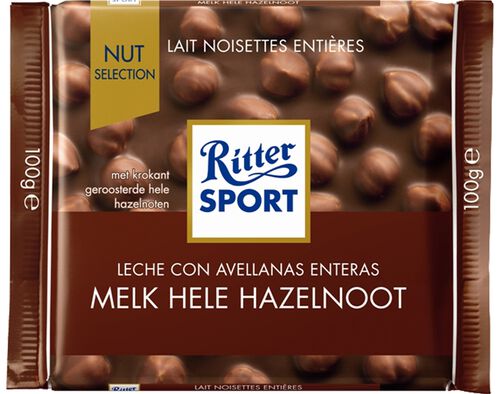 CHOCOLATE RITTER SPORT LEITE AVELÃS NUT SEL 100G image number 0