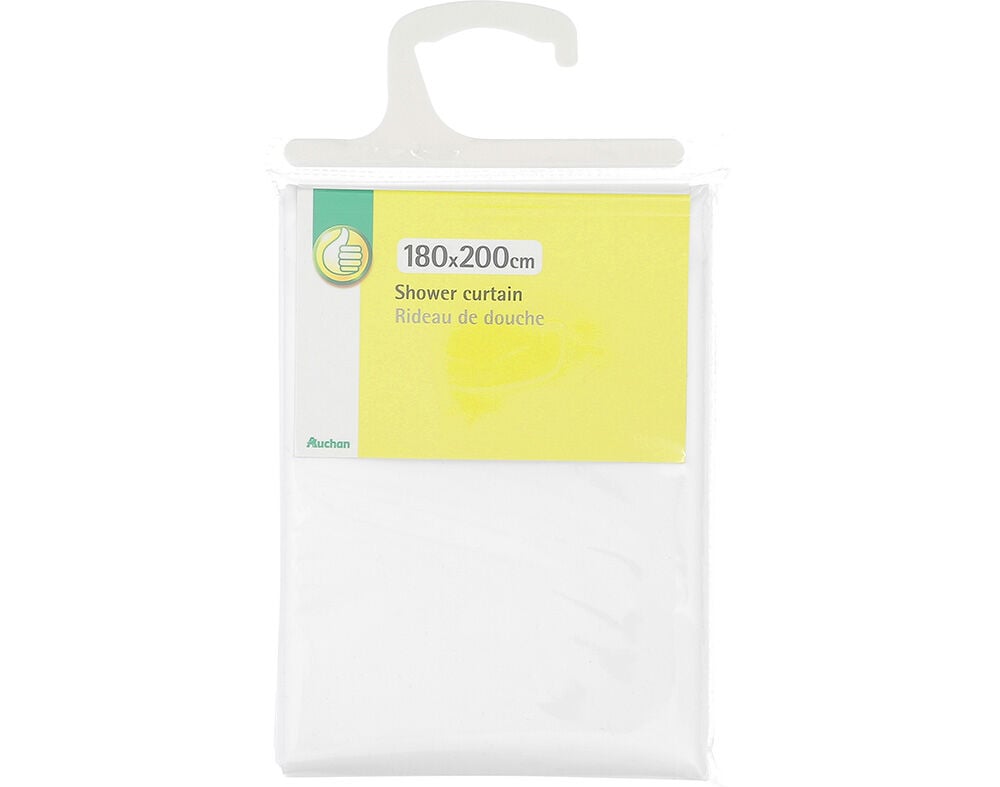 CORTINA DUCHE SEM ARGOLAS AUCHAN ESSENCIAL BRANCO 180X200CM image number 1