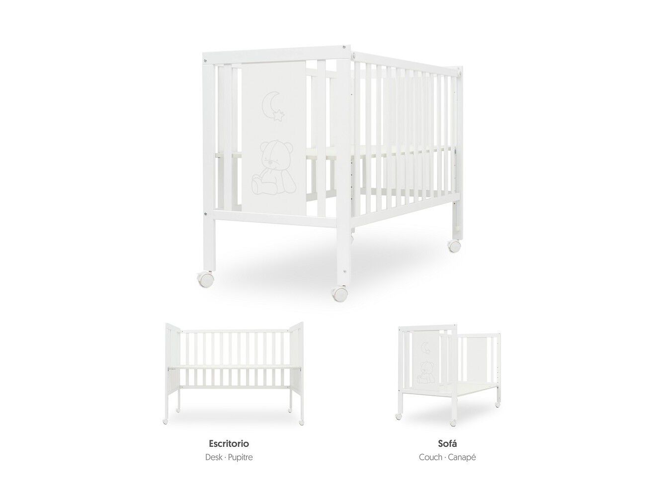 CAMA BRANCA INTERBABY TRANSFORM&Aacute;VEL 60X120CM image number 1