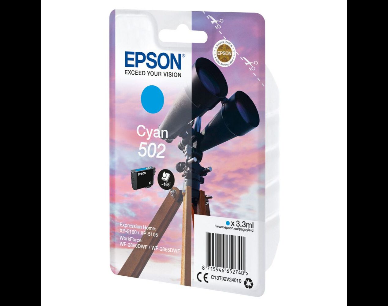 TINTEIRO EPSON CYAN 502 EPSC13T02V24020 image number 0