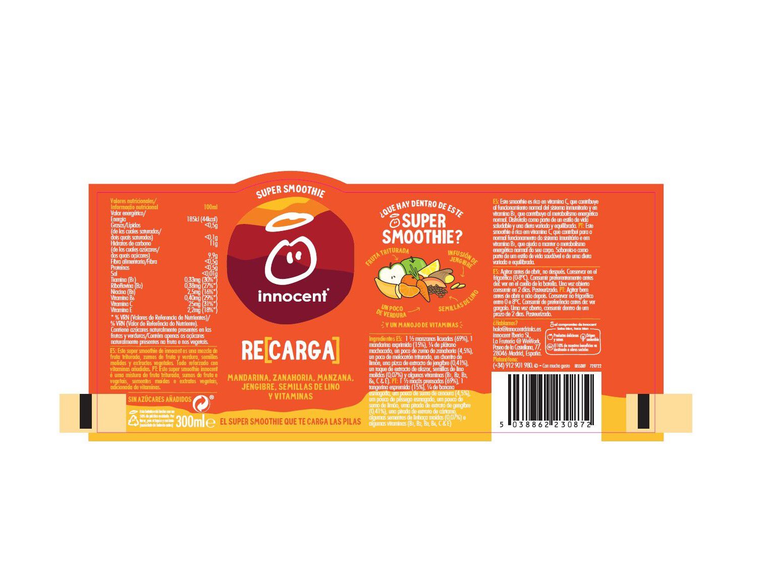 SUPER SMOOTHIE INNOCENT RECARGA 300ML image number 1