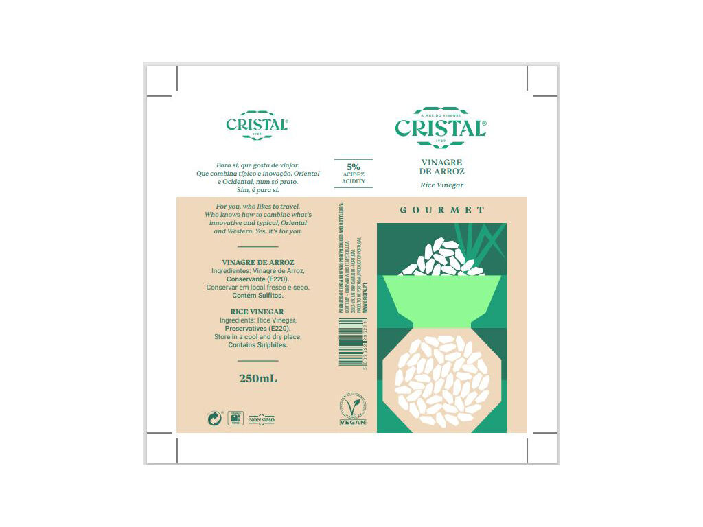 VINAGRE DE ARROZ CRISTAL GOURMET 250ML image number 1