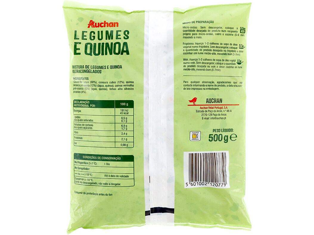 RICED VEGGIES AUCHAN LEGUMES E QUINOA 500G image number 1