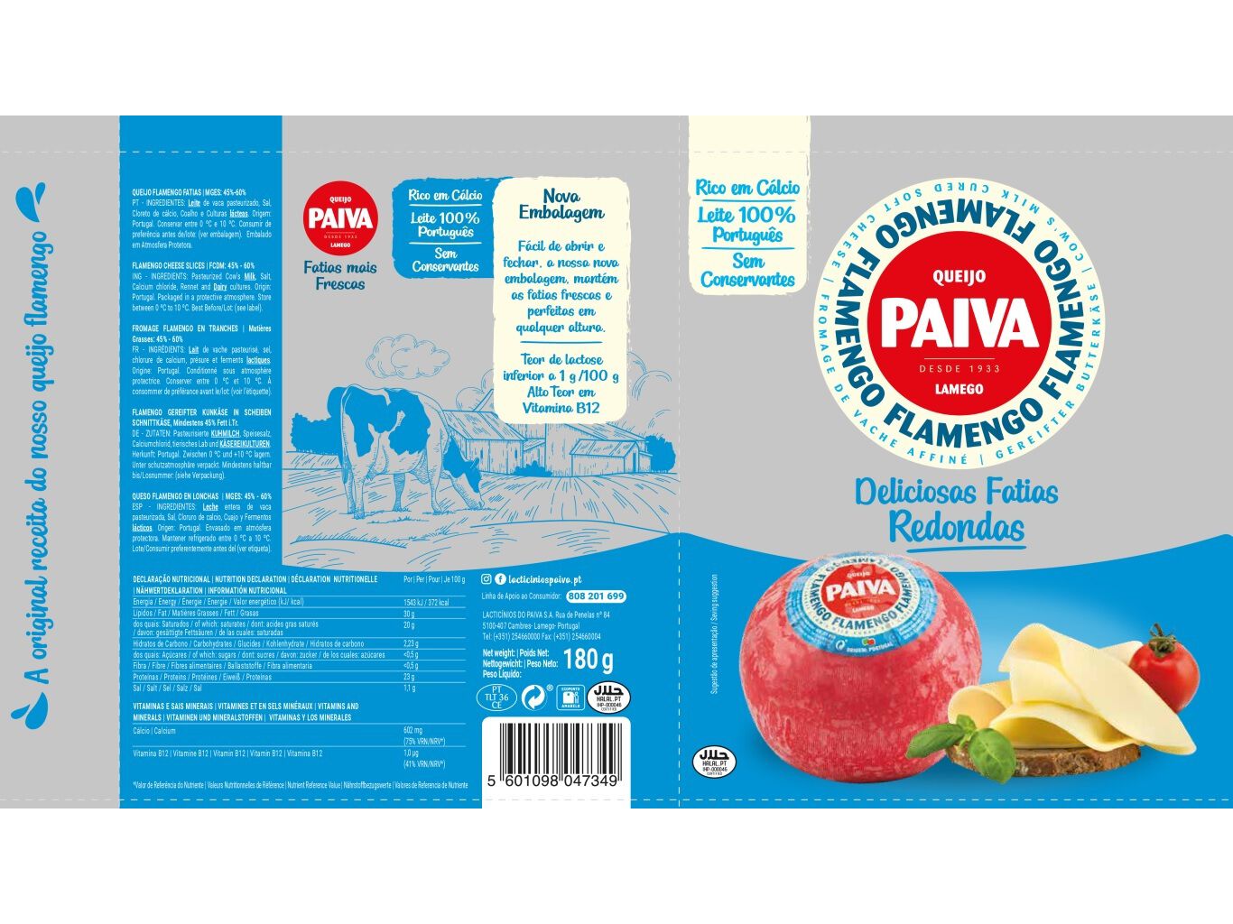 QUEIJO PAIVA FLAMENGO FATIAS REDONDAS 180G image number 1