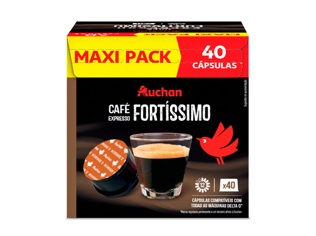 CAFE EXPRESSO DQ AUCHAN FORT&Iacute;SSIMO MAXIPACK 40UN image number 0