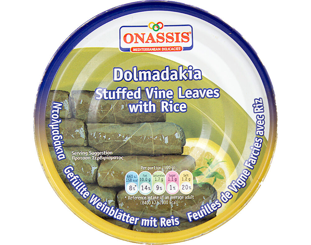 DOLMADAKIA ONASSIS COM ARROZ FOLHAS DE VIDEIRA 280G