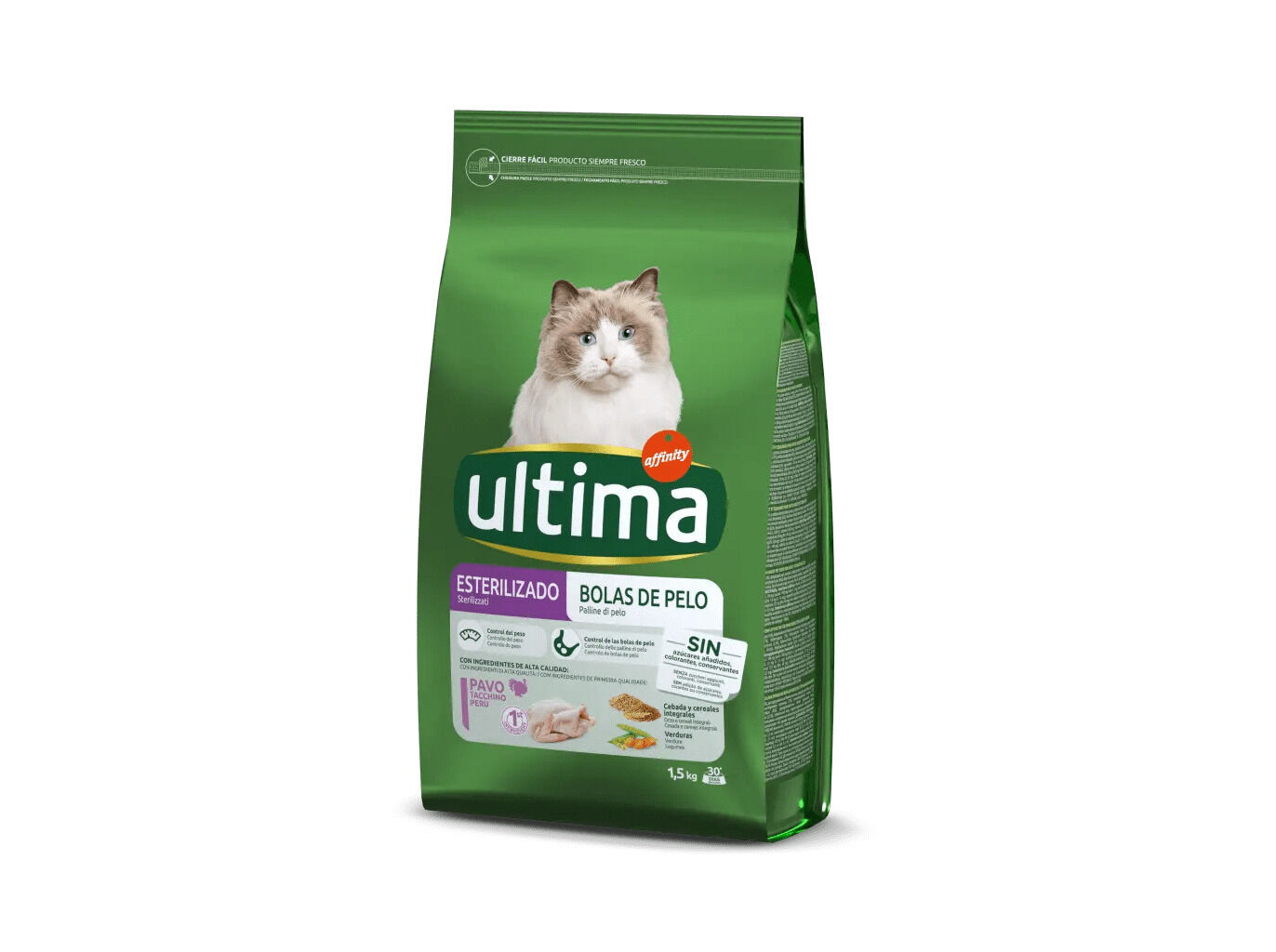 RA&Ccedil;&Atilde;O PARA GATO ULTIMA ESTERILIZADO BOLAS P&Ecirc;LO 1.5KG