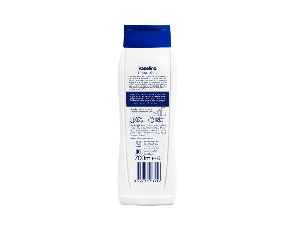 GEL DE BANHO VASELINE SMOOTH CARE 700ML image number 1