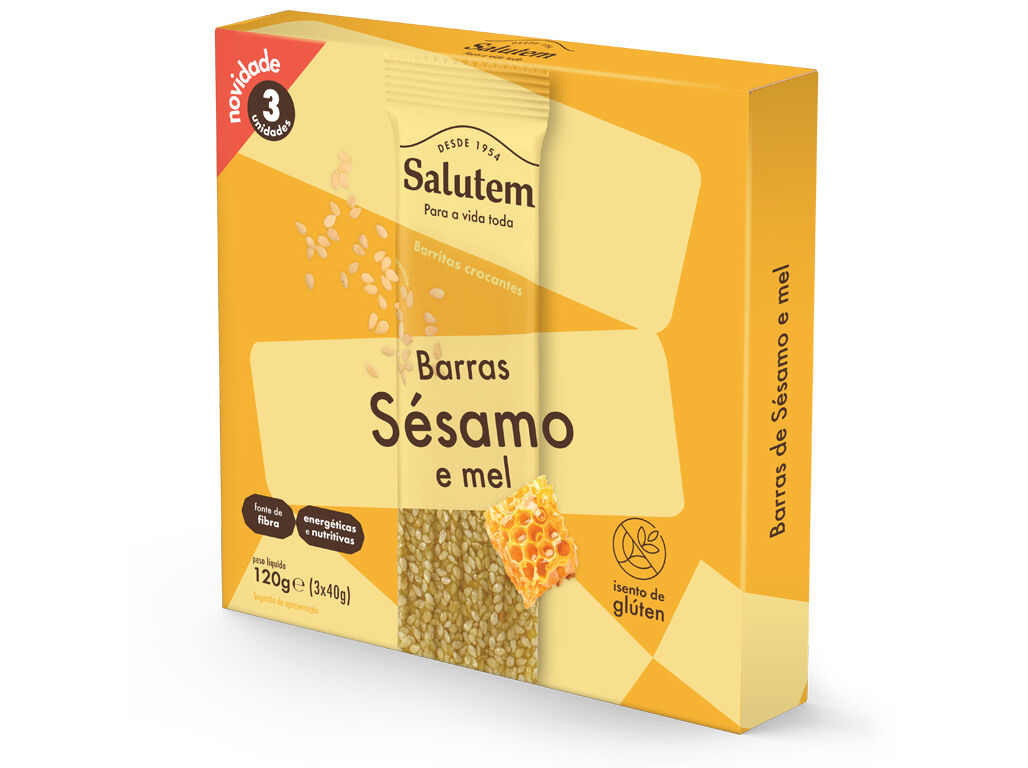 BARRA DE CEREAIS SALUTEM SESAMO E MEL 120G image number 1