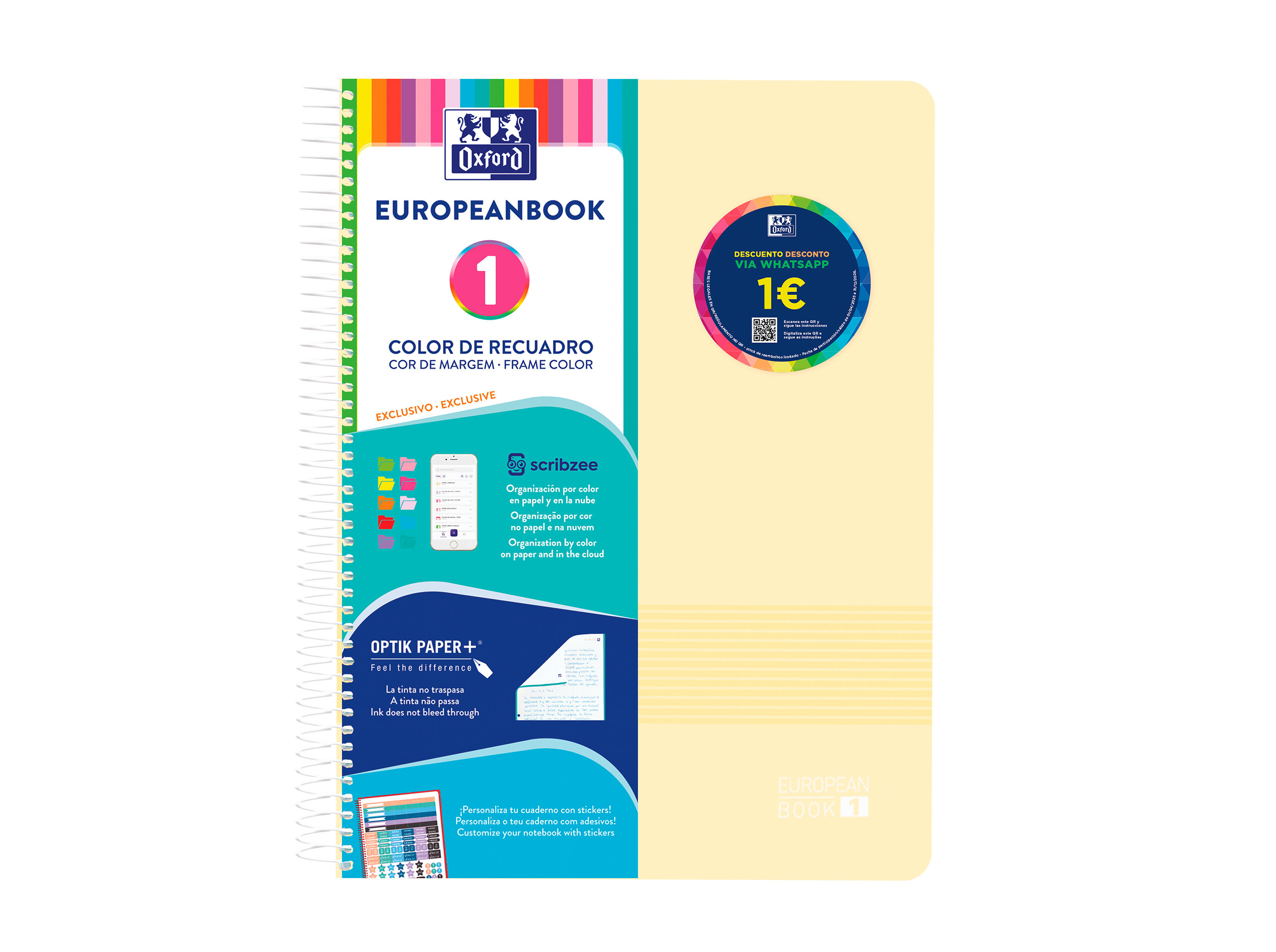 CADERNO ESPIRAL A4 PAUTADO PP OXFORD LIVE&GO PASTEL 80 FOLHAS CORES SORTIDAS image number 7