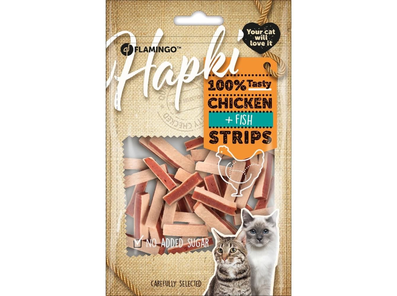 SNACK PARA GATO FLAMINGO FRANGO E PEIXE 85G