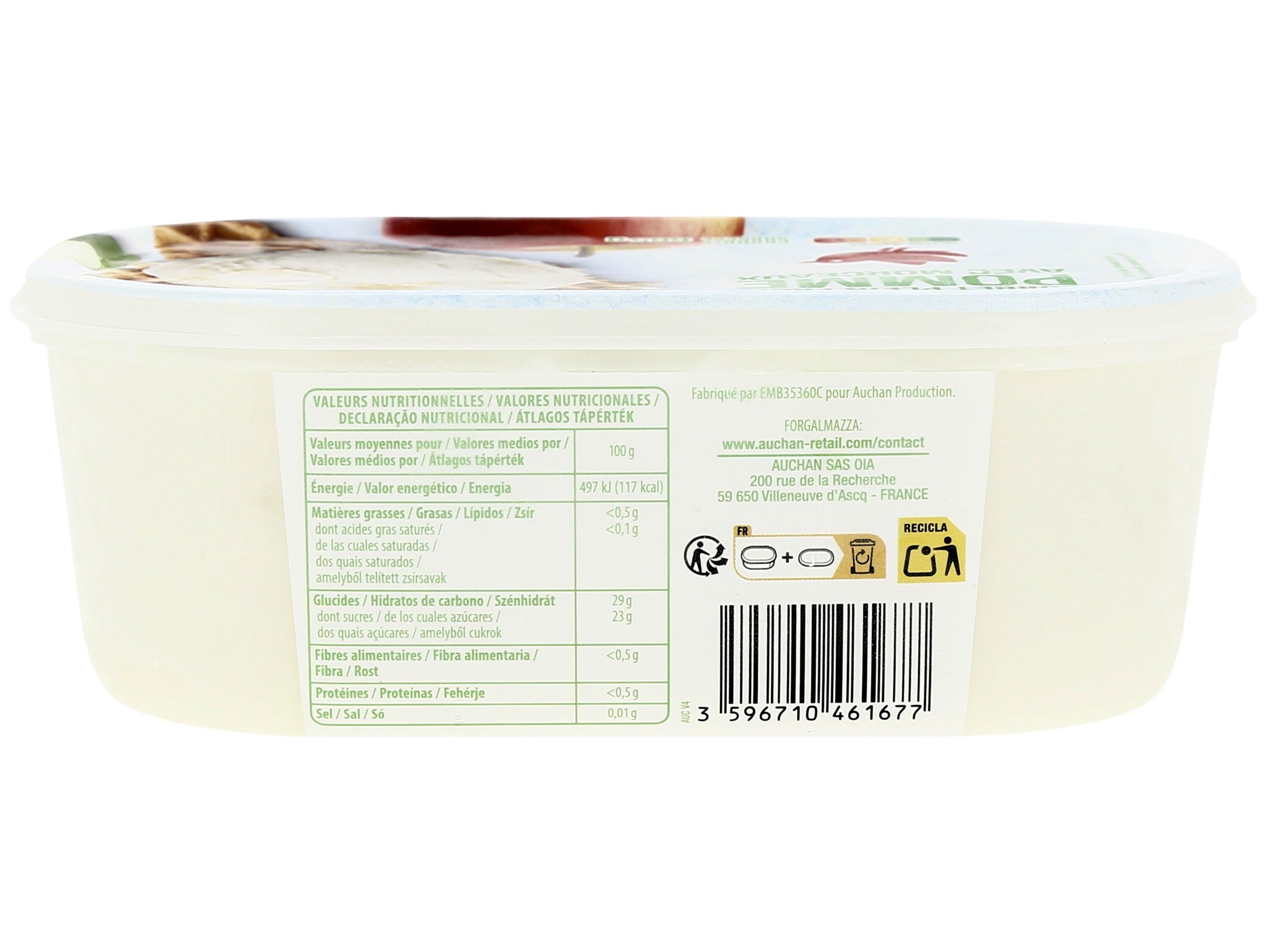 SORBET AUCHAN MA&Ccedil;&Atilde; COM PEDA&Ccedil;OS 1L image number 3