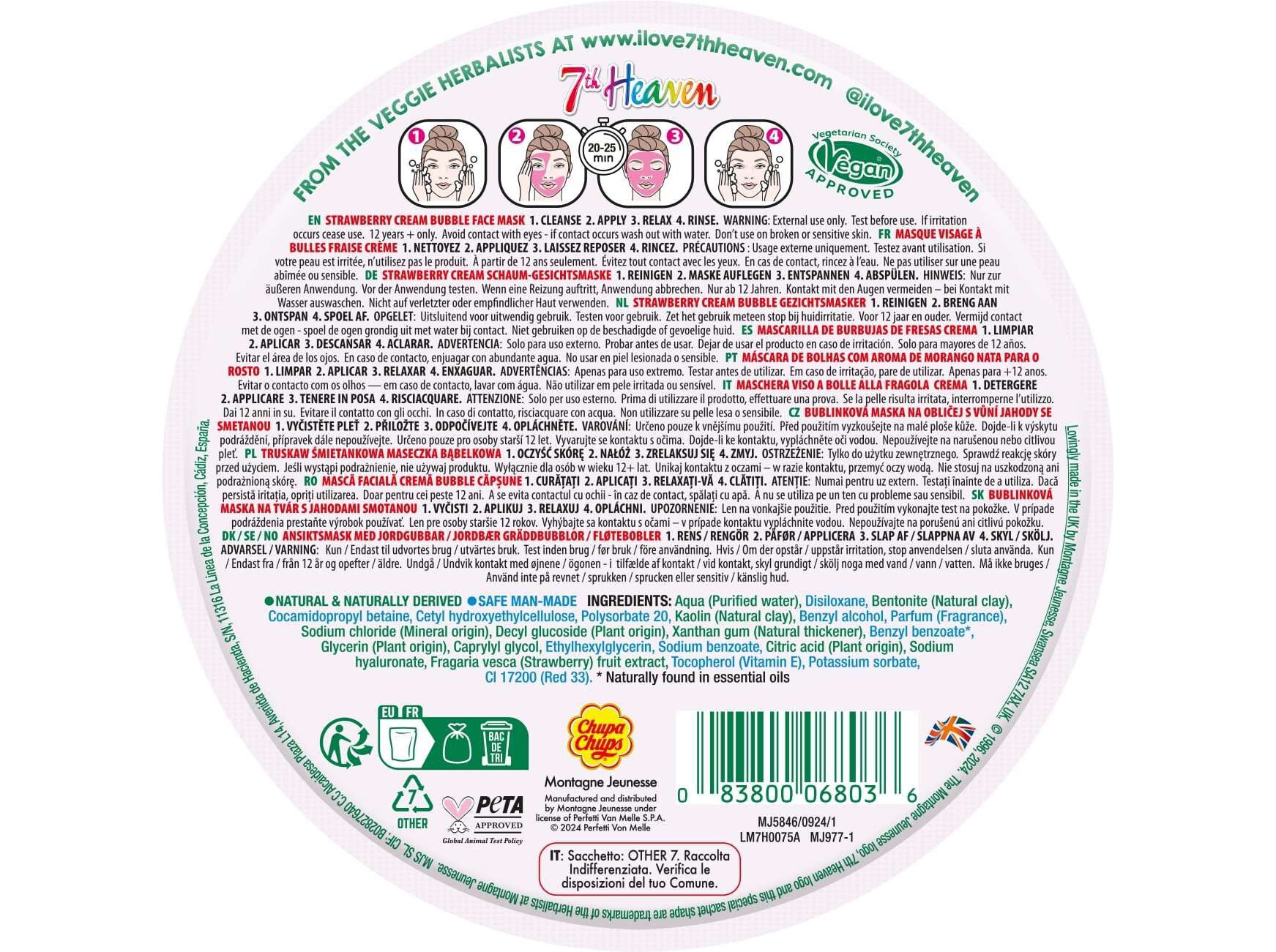 M&Aacute;SCARA 7TH HEAVEN CHUPA CHUPS MORANGO 8ML image number 1