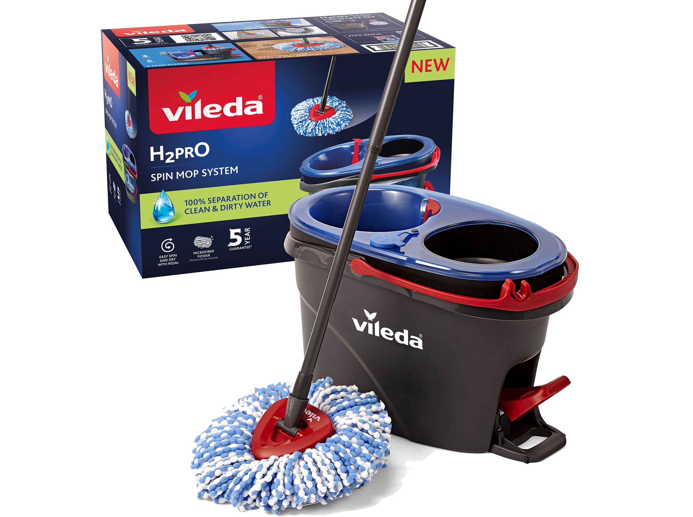 SISTEMA TURBO H2PRO VILEDA COM PEDAL &Aacute;GUA SEMPRE LIMPA