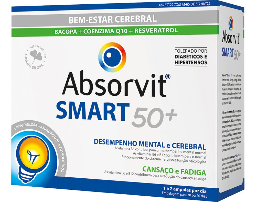 SUPLEMENTO ABSORVIT SMART 50+ 30 AMPOLAS image number 0