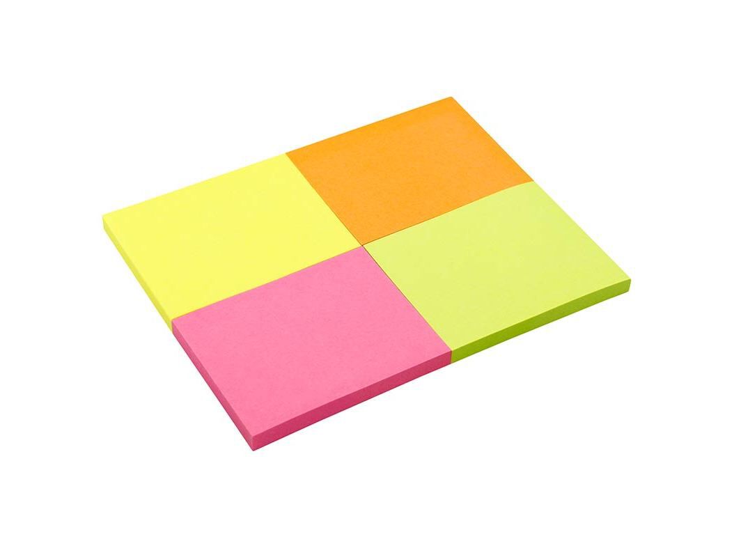 CONJUNTO DE 4 BLOCOS DE NOTAS AUCHAN ADERENTES COM 50 FOLHAS 50X40MM image number 1