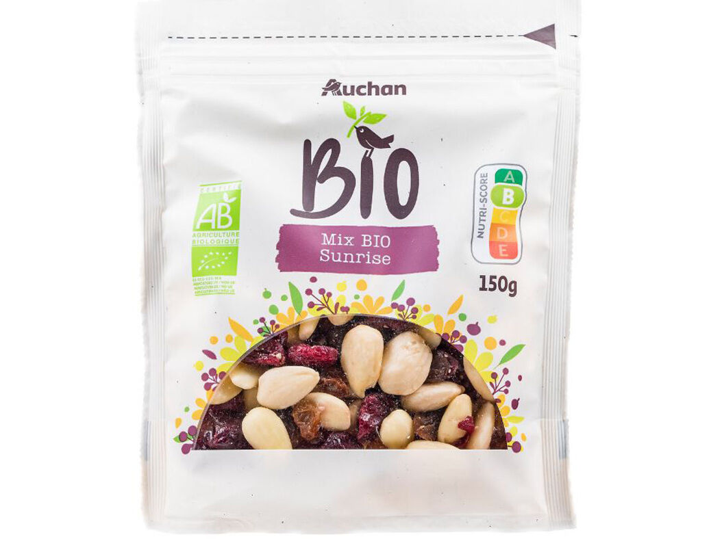 MISTURA FRUTOS SECOS AUCHAN BIO AMANHECER 150G