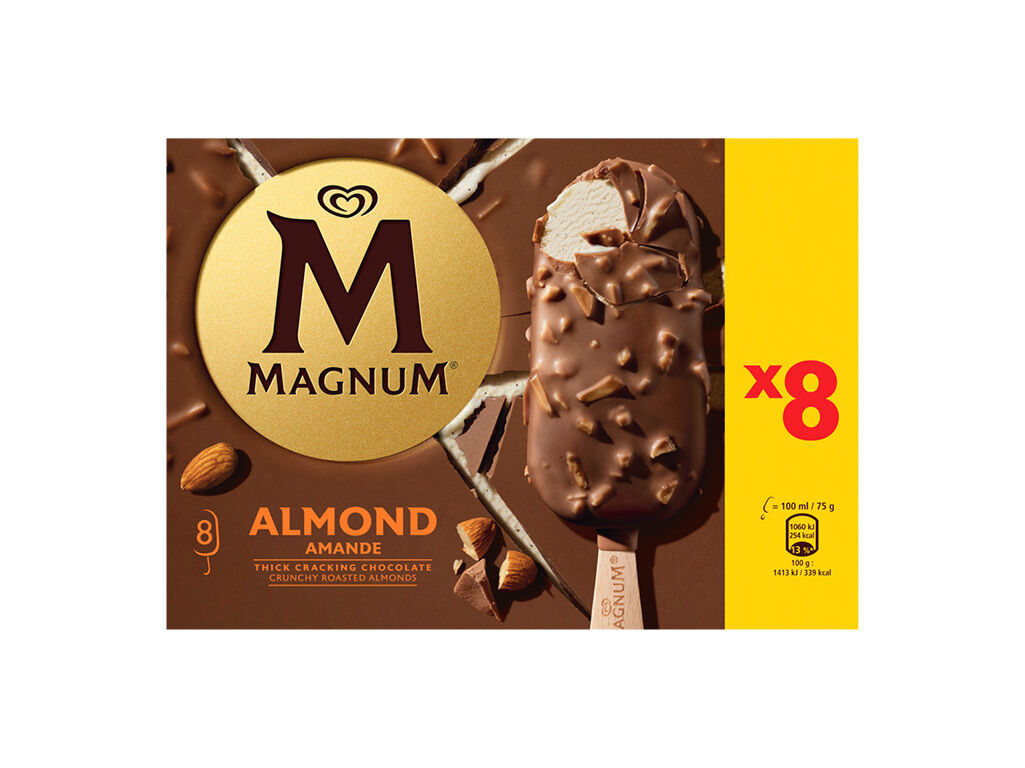 GELADO MAGNUM AM&Ecirc;NDOAS 8X100ML image number 0