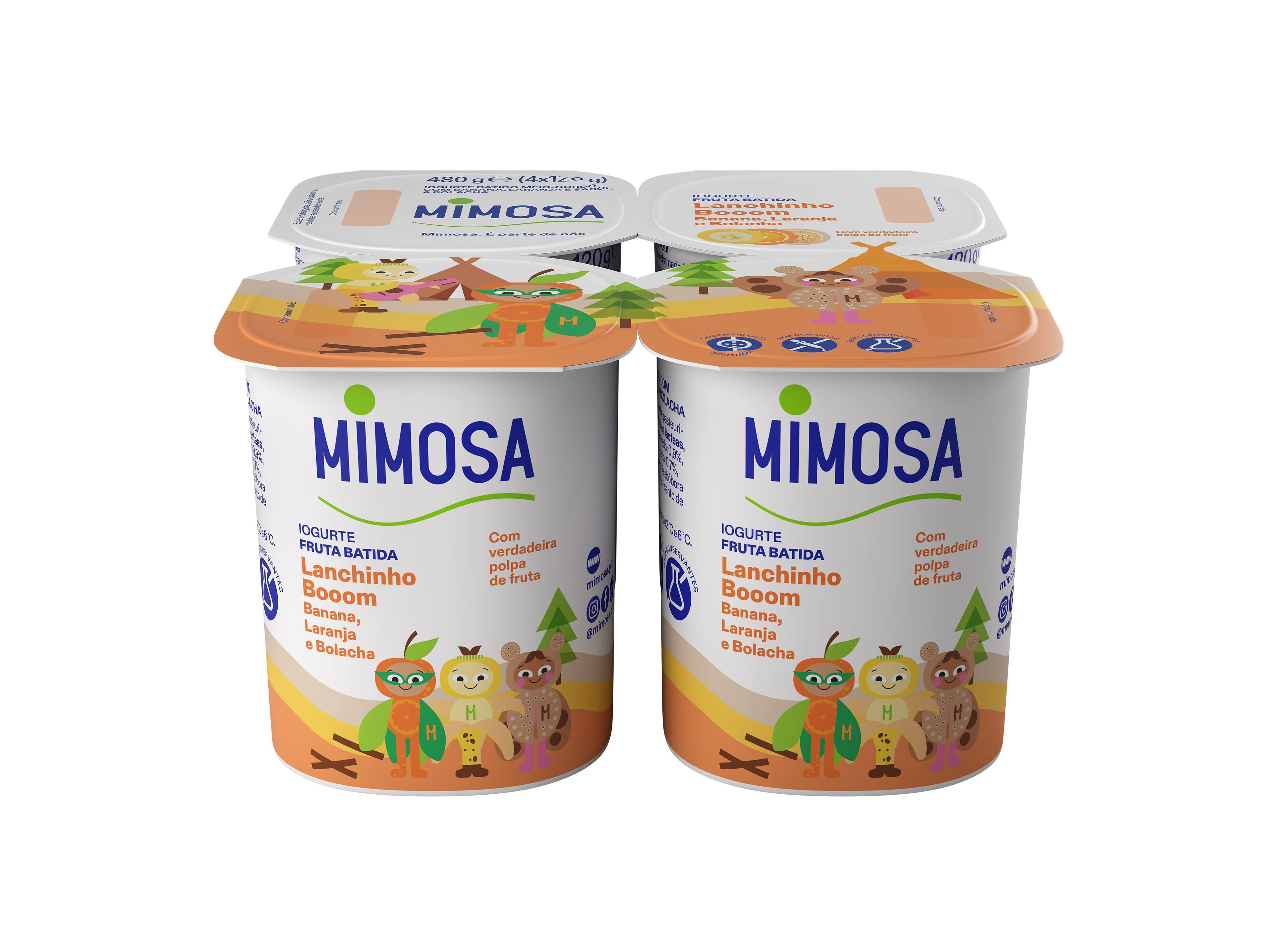 IOGURTE MIMOSA BATIDO POLPA BANANA E LARANJA 4X120G image number 0