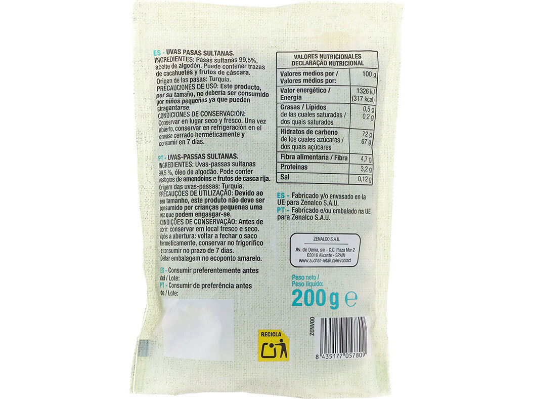 SULTANAS PRETAS AUCHAN 200 G image number 1