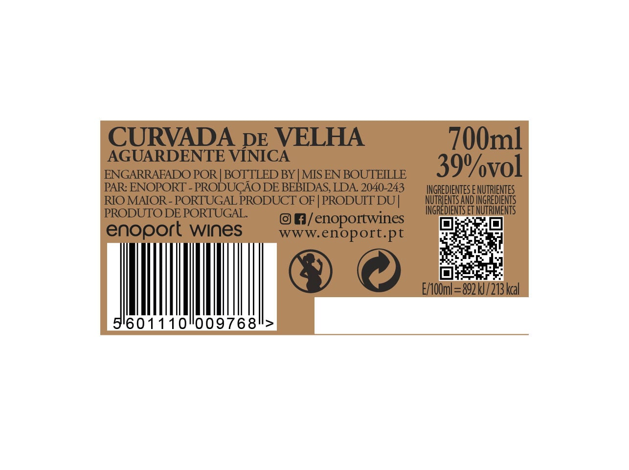 AGUARDENTE VINICA CURVADA DE VELHA 0.70L image number 1