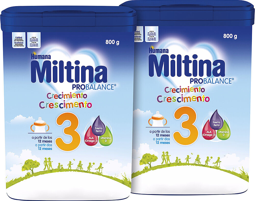 LEITE MILTINA 3 PROBALANCE 2X800G 50% 2&ordf;UN