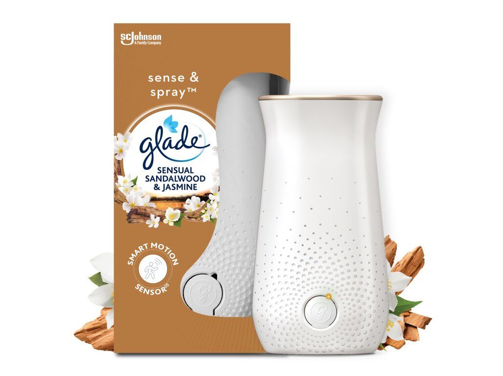 AMBIENTADOR GLADE APARELHO SENSE & SPRAY SANDALWOOD 18ML